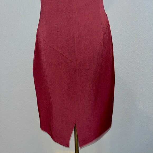 BLACK HALO EVA WINE KEYHOLE RUFFLE SLEEVE SHEATH DRESS NEW/TAGS - MSRP $345 - 8 - Picture 13 of 15